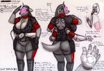  4_arms anthro big_breasts breasts canine clothed clothing cybernetics cyborg eyewear female fox glasses huge_breasts hybrid kraken_(artist) machine mammal model_sheet multi_arm multi_limb overweight sketch solo story story_in_description 