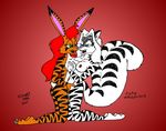  anthro breasts daniel_sabin female female/female green_eyes hair hybrid lagomorph mammal rabbit red_hair tigerbunny tigerlily zig_zag 