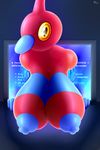  anthro areola big_breasts breaking_the_fourth_wall breasts cleavage clothed clothing computer english_text female looking_at_viewer nintendo nipples pok&eacute;mon porygon-z puffy_nipples quin-nsfw sagging_breasts text video_games 