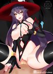  2016 absurd_res ahri_(lol) animal_humanoid areola big_breasts black_hair breast_grab breast_squeeze breasts canine clothing duo erection facial_markings female fox fox_humanoid hair hand_on_breast hi_res humanoid humanoid_penis league_of_legends legwear male male/female mammal markings multi_tail nipples penetration penis sex solo_focus thigh_highs tofuubear vaginal vaginal_penetration video_games yellow_eyes 