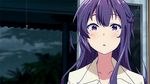  animated girl girlish_number laugh purple_hair shibasaki_kazuha tagme 