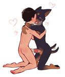  &lt;3 anthro balls barefoot butt canine cub cum cumshot doberman dog duo ejaculation embrace erection human human_on_anthro humanoid_penis internal interspecies kissing kneeling littlepuppet male male/male mammal nude open_mouth orgasm penetration penis penis_in_penis saliva saliva_string tailwag tears urethral urethral_penetration young 