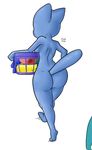  anthro blue_fur breasts butt cartoon_network cat feline female from_the_back fur laundry_basket mammal mature_female mother nicole_watterson nude parent quietstealth side_boob solo the_amazing_world_of_gumball walking whiskers 