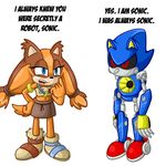  badger blue_eyes english_text female hedgehog male mammal metal_sonic mustelid red_eyes sonic_(series) sonic_boom sticks_the_jungle_badger text theenigmamachine 