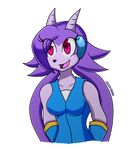  2015 alpha_channel anthro aquatic_dragon breasts clothed clothing dragon female freedom_planet gloves hair horn hybrid mammal mok-axe purple_hair sash_lilac simple_background smile solo transparent_background video_games 