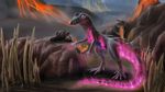  fire lava lizard mountain nintendo pok&eacute;mon realistic reptile salandit salazzle scalie video_games yggdrassal 