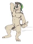  anthro balls barefoot blush bodi canine dog flaccid flat_colors front_view headgear long_foreskin looking_away male mammal mostly_nude nipples pecs penis phimosis rock_dog rubbing_head sitting sketch skoogers slim solo spread_legs spreading tight_foreskin uncut 