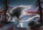  detailed_background dragon female feral horn pussy solo velannal wings 