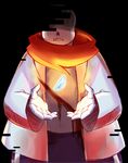  aftertale animated_skeleton black_background bone clothing coat comic cut_(disambiguation) english_text geno_sans_(aftertale) glowing loverofpiggies male sad scarf shorts simple_background skeleton text undead undertale video_games wounded 