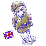  1girl artist_request blonde_hair hat military military_uniform original solo uniform union_jack united_kingdom world_war_i 