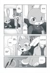  2016 anthro black_and_white bulletproof_vest canine car clothed clothing comic dialogue disney duo english_text female fox hard_translated hi_res inumimi_moeta judy_hopps lagomorph male mammal manga monochrome nick_wilde police_uniform rabbit text uniform vehicle zootopia 