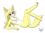  :3 anthro breasts butt canine cute featureless_breasts female fox fur kemono lying mammal nude on_back ouko solo ultron98 yellow_fur 