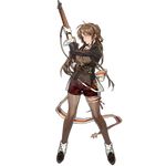  braid brown_hair full_body girls_frontline gloves gun hair_ornament hairband holding holding_gun holding_weapon lee-enfield lee-enfield_(girls_frontline) long_hair looking_at_viewer parted_lips ribbon rifle solo standing transparent_background trigger_discipline weapon white_gloves 