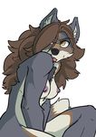  anthro breasts canine chest_tuft domovoi_lazaroth female fur makwa mammal multicolored_fur nipples nude simple_background tongue tuft white_background wolf yellow_eyes 