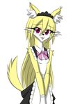  :3 anthro breasts canine clothing cute female fox fur kemono maid_uniform mammal ouko solo tongue tongue_out ultron98 uniform yellow_fur 