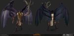  3d_(artwork) ambiguous_gender anthro avian beak bird chaos claws clothing digital_media_(artwork) empty_eyes feathered_wings feathers hi_res jewelry lord_of_change official_art solo spread_wings talons tzeentch warhammer_(franchise) wings 