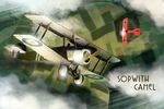  aircraft airplane biplane character_name clouds flying hideki_kaneda royal_air_force sopwith_camel world_war_i 