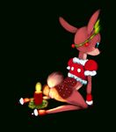  2016 anus bottomless butt candle cervine christmas clitoris clothed clothing deer female freeflyspecter headwear holidays lineless lineless_art looking_at_viewer mammal presenting presenting_pussy pussy raised_tail 