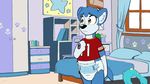  animated anthro bedroom blankieplush canine clothing cub cute diaper fur mammal peeing urine wolf young 