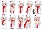  adjusting_scarf animal_ears bare_arms bare_shoulders blush breasts cleavage closed_eyes closed_mouth commentary crying dress embarrassed expression_chart expressions eyebrows eyebrows_visible_through_hair fidgeting flying_sweatdrops fox_ears hair_between_eyes hair_ornament hair_ribbon hairclip hands_on_own_face looking_at_viewer multiple_views nose_blush one_side_up open_mouth orgasm original pout red_eyes red_ribbon red_scarf ribbon scarf short_hair simple_background sleeveless sleeveless_dress small_breasts smile strap_slip suzunari_arare teeth translated trembling tsurime upper_body v_arms w_arms wavy_mouth white_background white_dress white_hair yuki_arare 