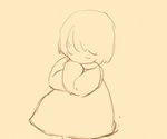  1girl animated animated_gif child closed_mouth dress feral_lemma long_sleeves looking_at_viewer original short_hair sketch smile solo spinning 