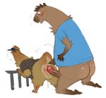  ambiguous_gender animal_genitalia avian big_dom_small_sub bird blush capybara chicken cloaca male male/ambiguous mammal penis rodent roly size_difference sweat 