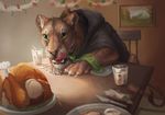  avian bird cave_lion christmas christmas_lights clothed_feral clothing feline female feral firefeathers food holidays hoodie licking licking_lips lion mammal necktie quadruped sharp_teeth solo teeth tongue tongue_out tsavo turkey whiskers 