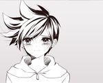  atobesakunolove blush casual earrings grey_background hood hoodie jewelry light_smile looking_at_viewer overwatch portrait short_hair simple_background sketch solo spiked_hair tearing_up tears tracer_(overwatch) 