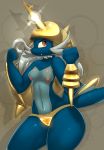  anthro anthrofied breasts clothed clothing edit elpatrixf female mammal navel nintendo nipples pok&eacute;mon pok&eacute;mon_(species) pok&eacute;morph red_eyes samurott simple_background solo standing topless video_games 