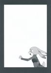  2016 anthro black_and_white bulletproof_vest clothed clothing comic dialogue disney english_text female hard_translated hi_res inumimi_moeta judy_hopps lagomorph mammal manga monochrome police_uniform rabbit solo text uniform zootopia 