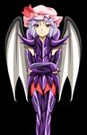  aries_shion aries_shion_(cosplay) armor artist_request bat_wings boots cosplay hat lowres parody pink_hat remilia_scarlet saint_seiya solo thighhighs touhou wings 