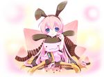  animal_ears apollo_chocolate boots bunny_ears candy food haru_aki knee_boots long_hair megurine_luka solo stuffed_animal stuffed_bunny stuffed_toy vocaloid younger 