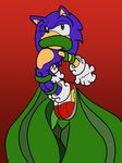  2016 anthro bdsm blue_fur bondage bound clothed clothing footwear fur gag gagged gloves green_eyes hedgehog how-did-we-get-here looking_at_viewer male mammal one_eye_closed plant shoes sonic_(series) sonic_the_hedgehog struggling tentacles 