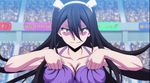  2girls animated animated_gif aoba_kazane black_hair breasts breasts_grab keijo!!!!!!!! large_breasts multiple_girls subtitled swimsuit 