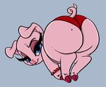  2016 blue_eyes butt clothing looking_at_viewer looking_back mammal panties pig porcine presenting presenting_hindquarters prettypinkpony underwear 