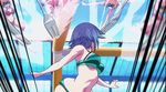  3girls animated animated_gif ass blonde_hair blue_hair hip_attack keijo!!!!!!!! kotone_fujisaki kusakai_mio multiple_girls nami_nanase orange_hair subtitled swimsuit water 