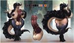  amber_(metoe) animal_genitalia animal_penis anthro balls big_breasts big_butt big_penis black_scales breasts butt claws deathclaw dickgirl equine_penis fallout fsmaverick horn huge_breasts huge_butt huge_penis intersex leather lizard metoe_(artist) penis red_eyes reptile scales scalie video_games 