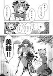  chen comic highres hong_meiling injury intestines monochrome organs touhou translation_request zounose 