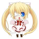  animal_ears blonde_hair blue_eyes cat_ears chibi eyepatch ikeda_jun_(aquaqua) long_hair nakatsu_shizuru rewrite solo twintails yellow_eyes 