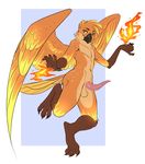  2016 anthro avian balls bird demicoeur girly male penis phoenix solo tapering_penis wings 