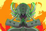  antennae armor bug commentary_request explosion gen_7_pokemon golisopod hands_together insect ninja_slayer no_humans parody pokemon pokemon_(creature) solo style_parody symbol-shaped_pupils tyanbaku 