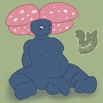  anthro anthrofied armpits balls barefoot belly big_belly blue_skin flaccid flora_fauna flower front_view humanoid_penis looking_away male nintendo nude overweight penis plant pok&eacute;mon posexe presenting red_eyes simple_background sitting smile solo spread_legs spreading thick_thighs uncut video_games vileplume watermark wide_hips 