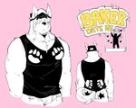  2016 anthro baker_(kokuhane) canine clothed clothing dog facial_hair fur kokuhane male mammal muscular shirt tank_top 