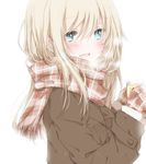  blonde_hair blue_eyes gloves hiro_(hirohiro31) long_hair looking_at_viewer original scarf simple_background solo 