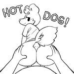  asswolf bottomless butt canine cheek_tuft clothed clothing english_text female first_person_view grinding half-closed_eyes hand_on_butt hot_dogging looking_back male male/female mammal oriole_(artist) penis shirt smile text tuft wide_hips wolf 