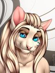  almos-tiroshi anthro feline female fur hair looking_at_viewer mammal nude smile solo 