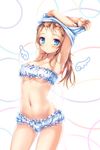  :&lt; armpits arms_up bandeau bangs blue_eyes blush bow bow_panties bra breasts brown_hair cinderella_bust circle cleavage closed_mouth contrapposto cowboy_shot eyelashes frilled_bra frilled_panties frills groin juke long_hair looking_at_viewer medium_breasts messy_hair navel original panties shiny shiny_skin shirt shirt_over_head solo standing stomach strapless strapless_bra underboob underwear undressing white_background white_bow white_bra white_panties white_shirt 
