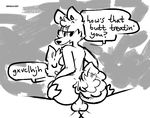  anthro asswolf balls bedroom_eyes breasts canine cheek_tuft dialogue english_text female fluffy fluffy_tail half-closed_eyes looking_back looking_pleasured male male/female mammal oriole_(artist) penetration penis seductive sex simple_background smile text tuft watermark wolf 
