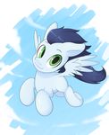  2016 blue_hair blue_theme equine flying friendship_is_magic green_eyes hair male mammal my_little_pony pegasus portrit rumble_(mlp) skecchiart solo wings young 