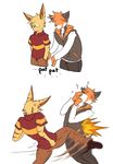  2016 anthro cat comic eyewear feline glasses male male/male mammal owen_(repeat) phillip_(repeat) red_panda repeat_(visual_novel) shirokoi simple_background 